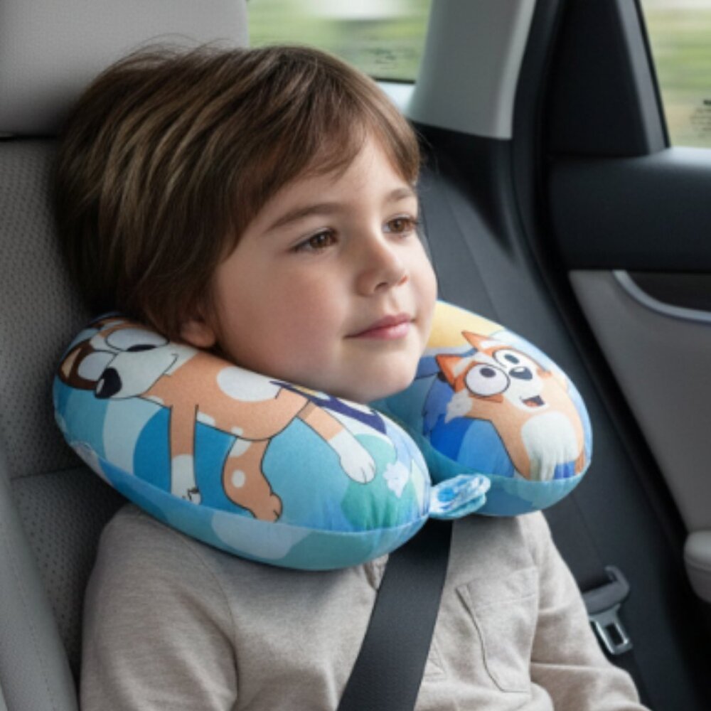 Bluey & Friends Kids Travel Neck Pillow Soft U-Shaped Cushion New Cartoon